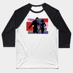 Colored Blocked Noir Silhouettes Baseball T-Shirt